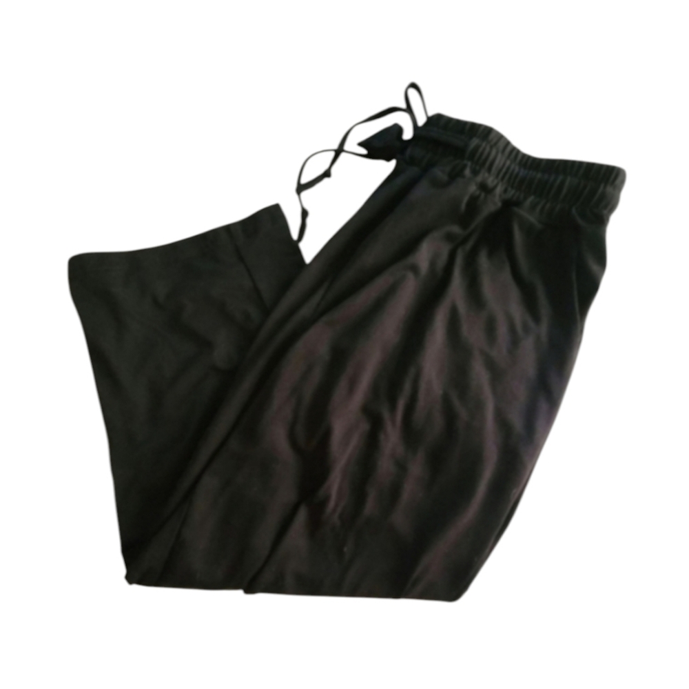 Tarse Super Soft Black Drawstring Waist Comfy Cropped Lounge Pants Size Medium